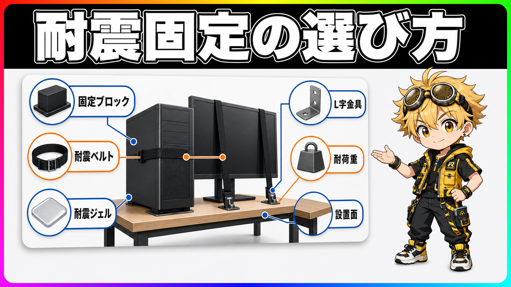 耐震固定グッズの選び方 効き方と耐荷重の見方のヘッダー画像