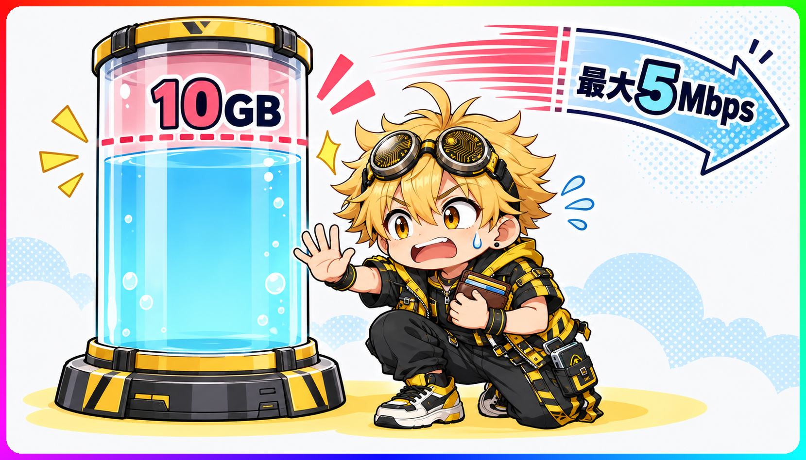 10GB制限と最大5Mbps